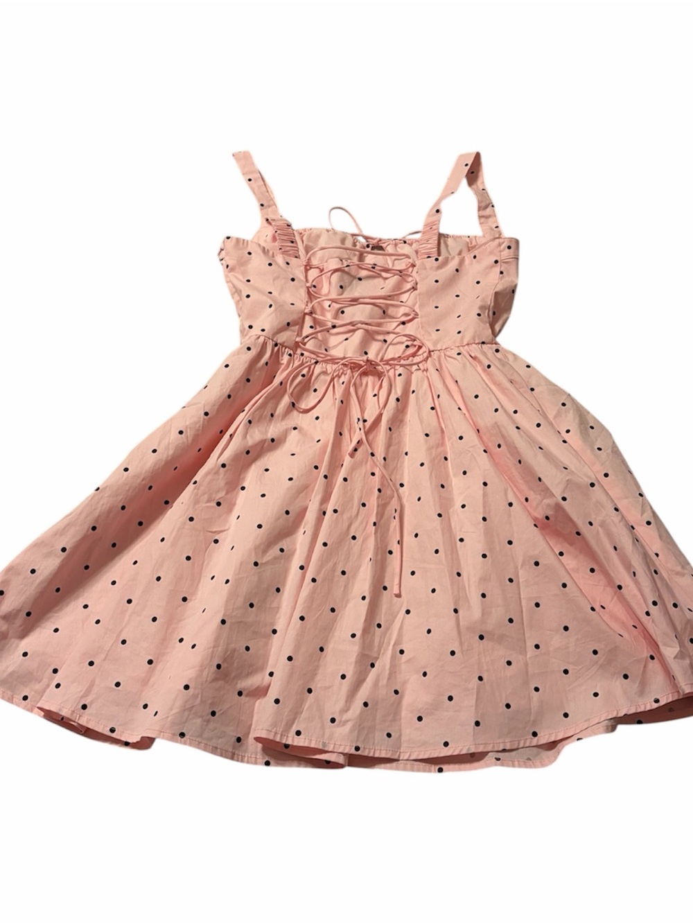 Mable Corset Pink Polka Dot Mini Dress Tulle Skirt Small Fit & Flare - Picture 3 of 4